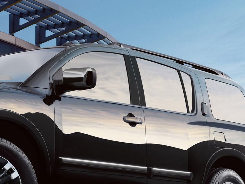 Rvinyl Pillar Post Pre Cut Window Trim Kits in Gloss Black Compatible with Nissan Armada 2005-2015 - Adhesive Backs - Image 1